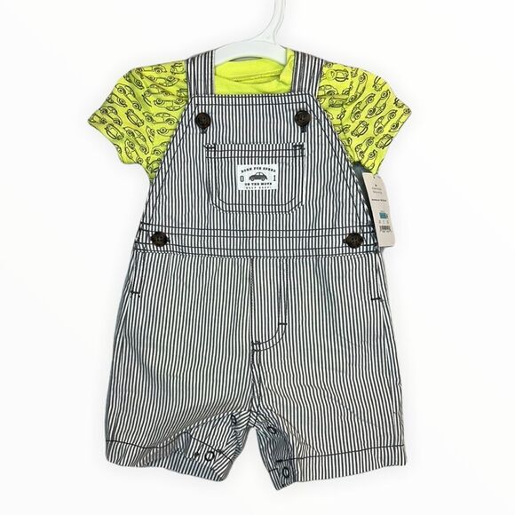 Carter’s Just One You 2-Piece Baby Overall/Shortall Set Size 3 Months - Picture 1 of 7